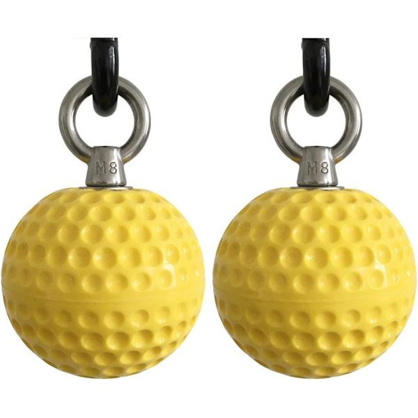 2 stycken (gula) Fitness handledsboll Pull-ups utrustning träning