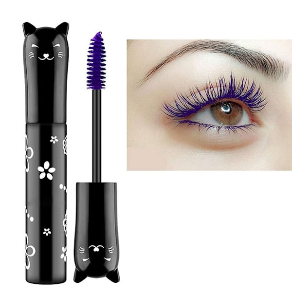 Cat Eye Mascara Øjenmakeup Farve Mascara Vandtæt Hurtigtørrende Lilla