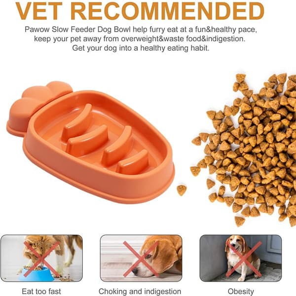 Langsomt foderhundemadsskåle til kæledyr Langsomt fodermadsskåle Orange KLB