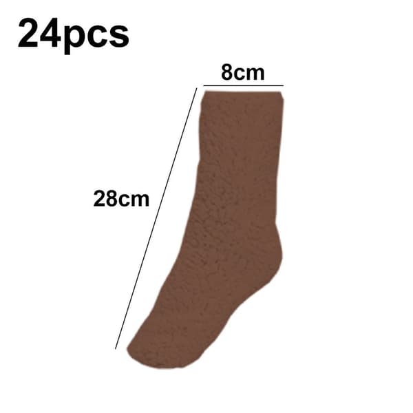 Fluffy sokker til kvinder - Bløde, fluffy sokker - Tykke brune KLB