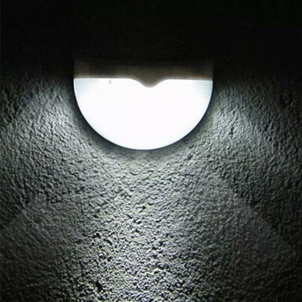 N760B 6 LED utomhus vattentät solcells semi cirkel ljusstyrd vägglampa (vit