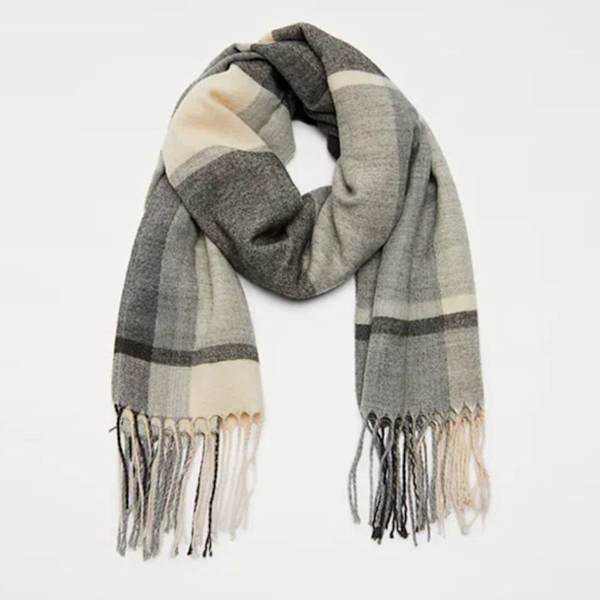 Halsduk med mjuk polyestertartan, vinterscarf för män och kvinnor KLB
