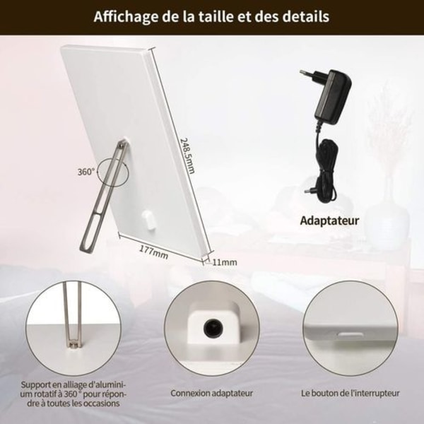 Dagslampa 12000 lux, LED-ljusbehandlinglampa, simulering av dagsljus