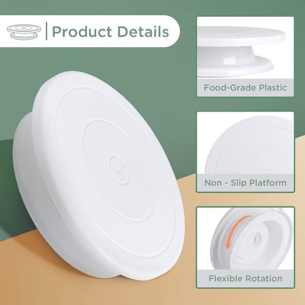 Roterende kakeplate for baking kaker, bakverk, glasur