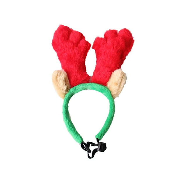 Rød-hvid-grøn stribet hundepandebånd og halstørklæde sæt, rensdyr, elg og hjortegevir, lille, julekostume til kæledyr, tilbehør til hunde og katte.