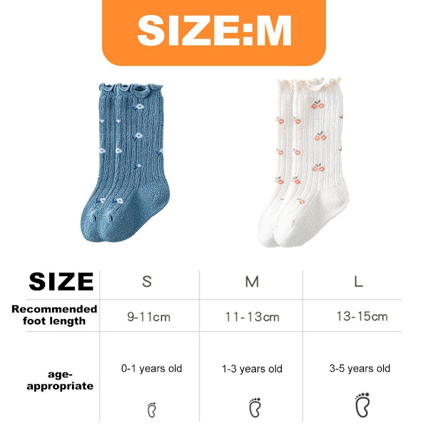 Par Babystrumpor Höst Små Blommiga Lösa Toppar 11-13cm KLB