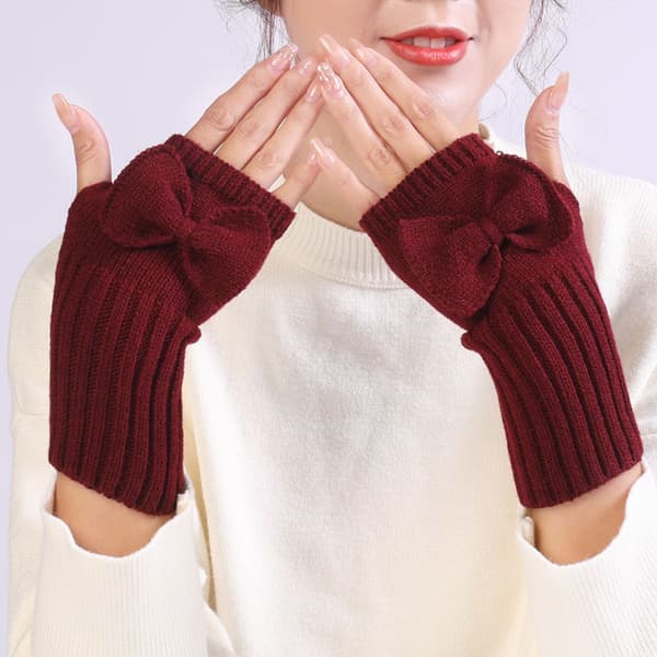 Vinter Fingerless Handskar Halv Fingerhandske Höst och Vinter Bourgogne KLB