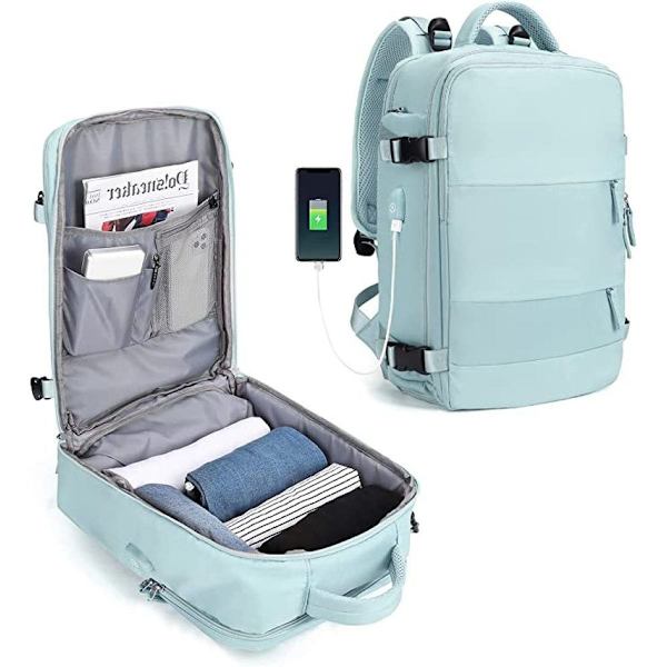 Stor ryggsäck, handbagage ryggsäck, med USB-laddningsport, skofack KLB