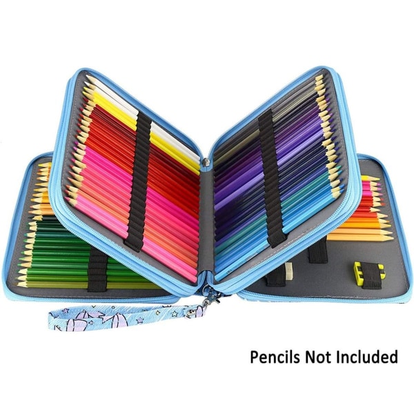 Farget pennal med 127 rom - pennal laget av Oxford-stoff, form 5 KLB