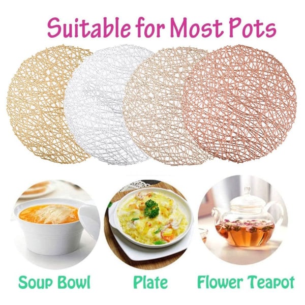 Placemats för matbordet Metallic Hollow Out Line Circle Guld