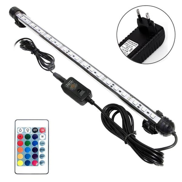 LED-akvariebelysning, akvariedykkelys med timer, 38CM KLB