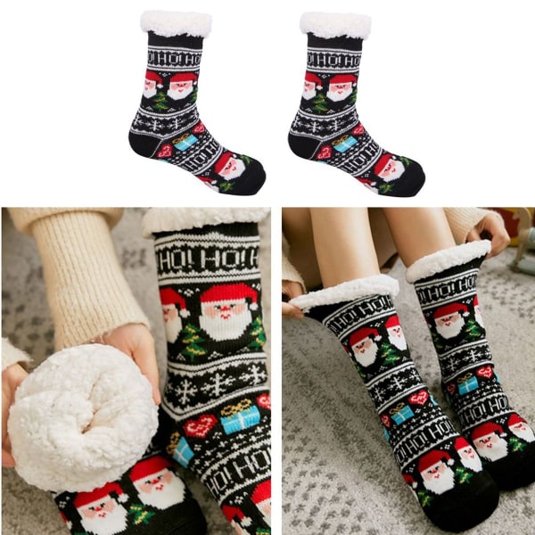 Pige Jule Slippers Strømper Skridsikre Fluffy Vinter Strømper Style 4 KLB