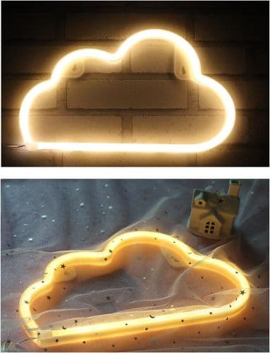LED Neon Skyltar Moln Väggdekorativ Nattlampa för