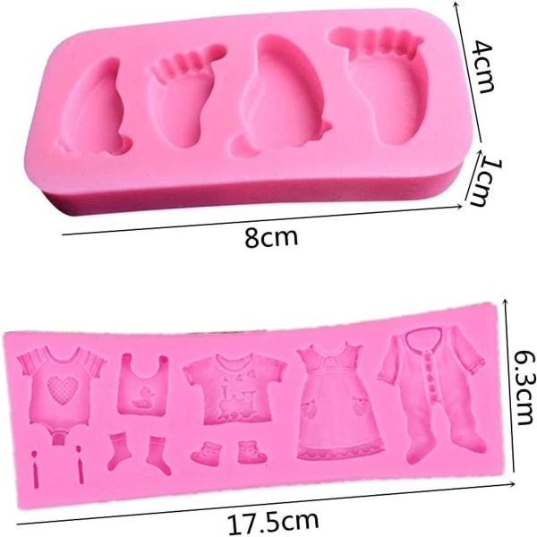 2 stk. Silikone Fondant Kageforme