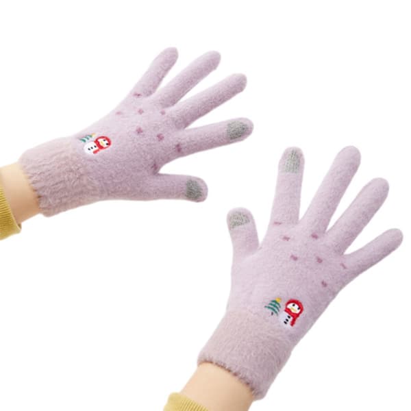 Vinterhandsker til kvinder, varme handsker, strikkede handsker til kvinder We Purple KLB