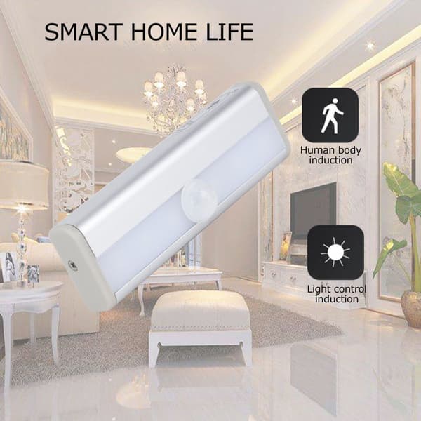 6LED skaplampe, bevegelse og lys, dobbel induksjon nattlys KLB
