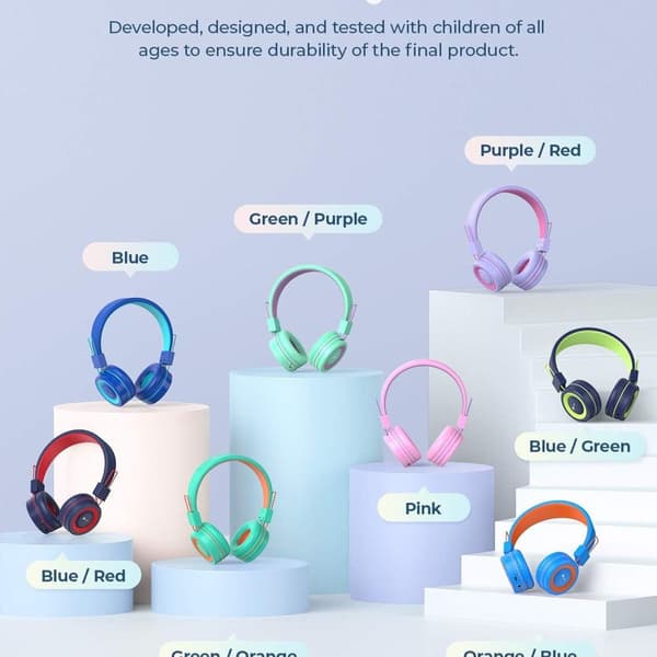 Bluetooth-hörlurar för barn. Barnens headset med grönt/orange
