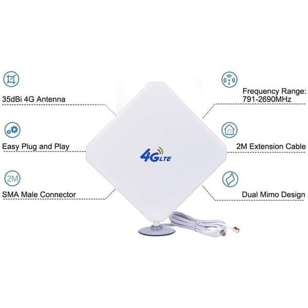 4G højtydende LTE-antenne 35dBi WiFi signalforstærker modem