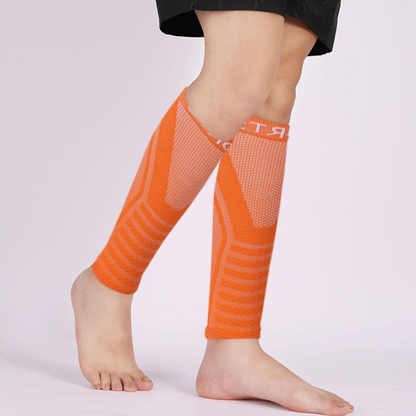 Kompressionsbensskydd för män kvinnor sport utomhus orange KLB