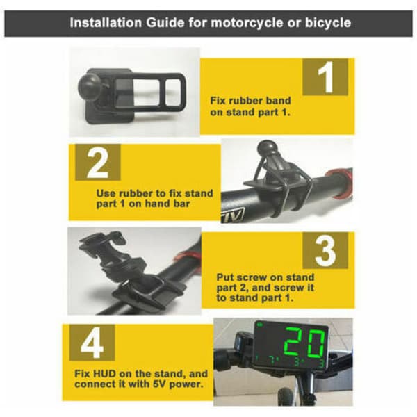 C80 Bil Global Position System Speedometer Digital Display Speed Altitude Meter Motorcykel Head Up Display Bil Hud Display, Model: Sort 29 KLB