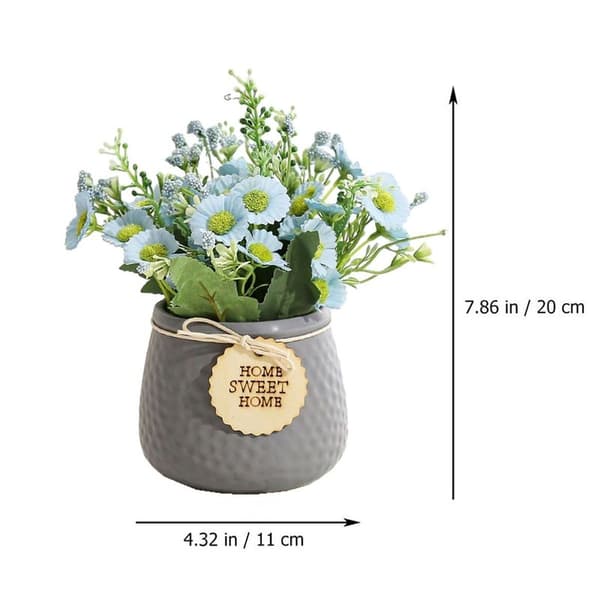 Indendørs Blomsterpotte Kunstig Blomst Blå Vase Kunstig Potte
