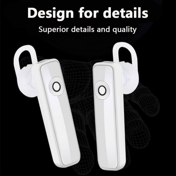 Bluetooth-headset, trådlöst headset för handsfree-samtal i vitt