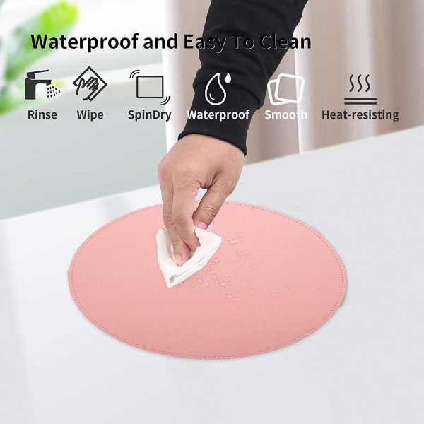 Mouse Pad Double Sided Mouse Pads Small Round PU Leather