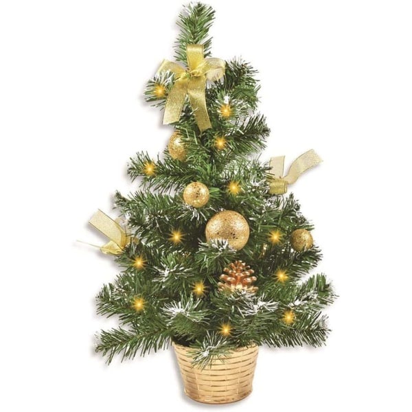 Dekorert juletre belyst 50cm 20257 - Gull - Juletre KLB