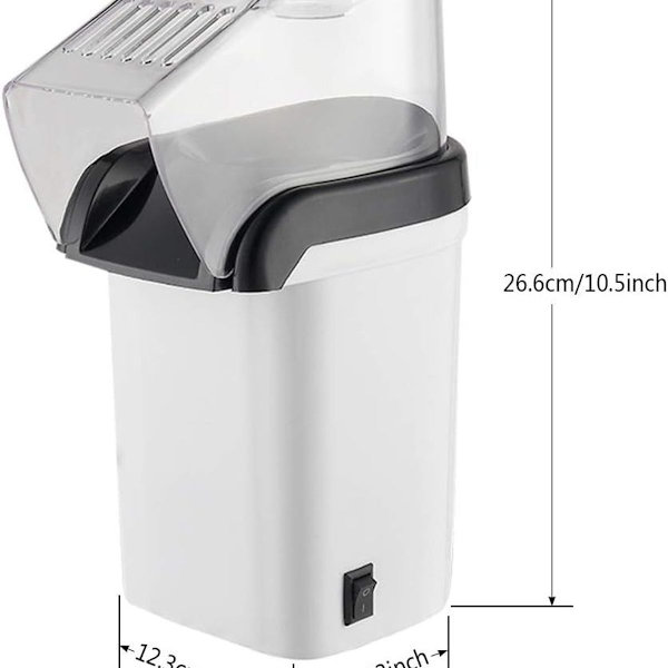 Popcornmaskin, popcornmaskin, varmluftspopcornmaskin, vit