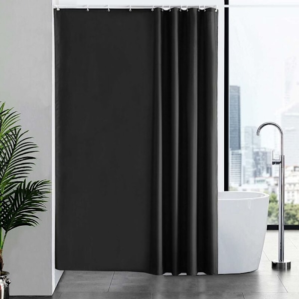 Antimögel duschdraperi, 120x200 cm duschdraperi, svart, Polyester KLB
