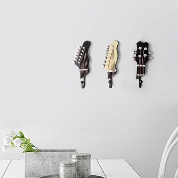 3 dekorative gitarformede kroker