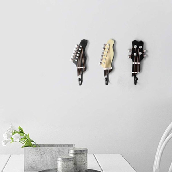 3 dekorative guitarformede kroge