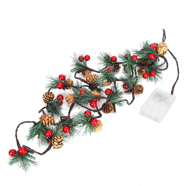 2m 20LED julelys med kongler til julekrans KLB