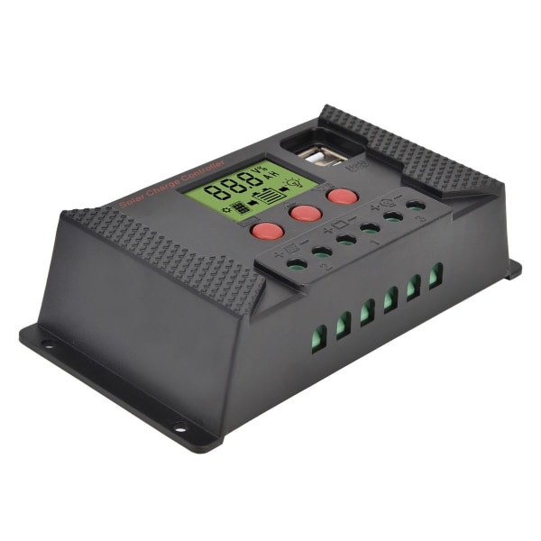 PWM LCD solcelleladeregulator 12V 24V 10A batteriladning KLB