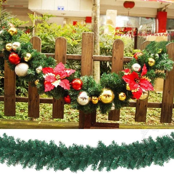 LED julekrans, 2,7 m kunstig juleguirlande med KLB