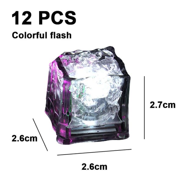 Lysende LED-isterninger (12) blinker i farver