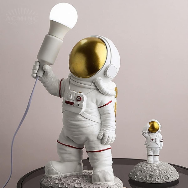 Væglamper astronaut børnebordslampe, moderne astronautglødende LED bordlampe KLB
