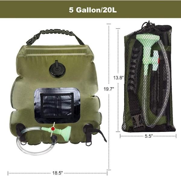 Campingdusch solardusch 20L duschväska solvärme campingduschväska med