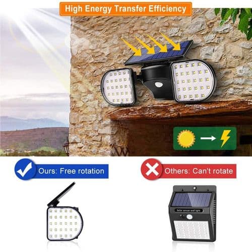 Utendørs solcellelys bevegelsessensor solcellelys 56 LED vanntett IP65 med 2