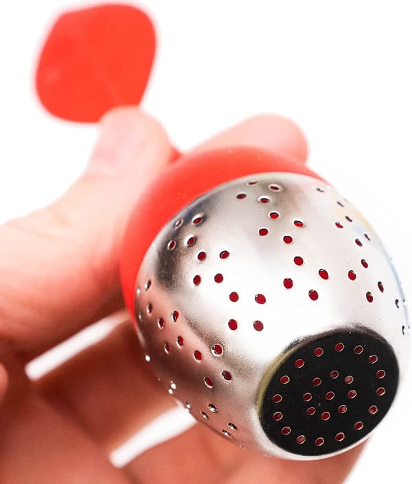 5-pack tesil med silikoninfuser, tekula i rostfritt stål, tesil med fat