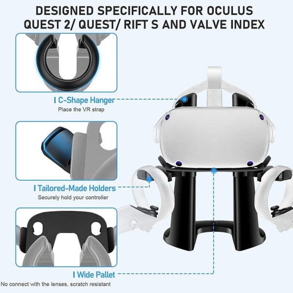 VR-headsetstativ med spelkontrollhållare för Oculus Rift-headset