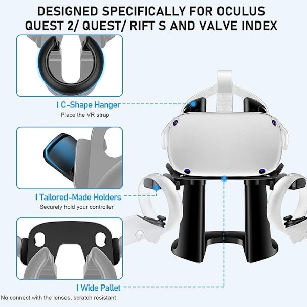 VR-headsetstativ med spilcontrollerholder til Oculus Rift-headset
