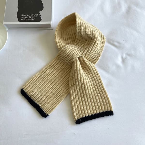 Børnemode Solid Farve Toddler Strikket Halstørklæde Blød Varmt Khaki