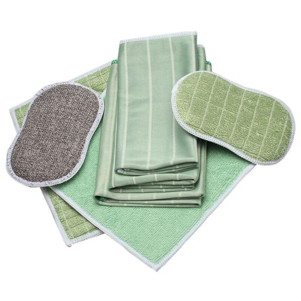 Set of 6 Bamboo Microfiber Cloths for Window, Mirror, Tile, Body, Microfiber,