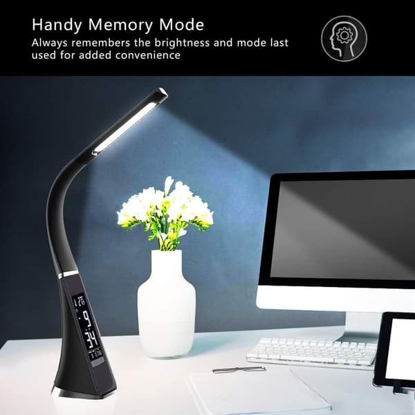 Dimbar LED-skrivebordslampe, lesebeskyttelse, nattbordslampe, 3 moduser/5
