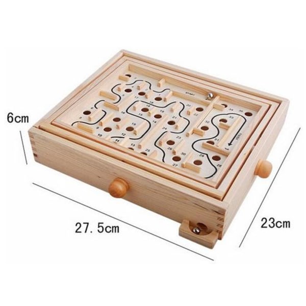 Barnens Utbildande Labyrinth Leksak 3D Labyrinth Träpusselspel Labyrinth