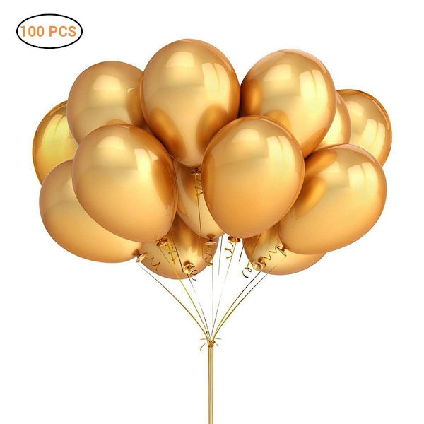 100 stk. Guld Perle Latex Balloner Metallic Helium Balloner KLB