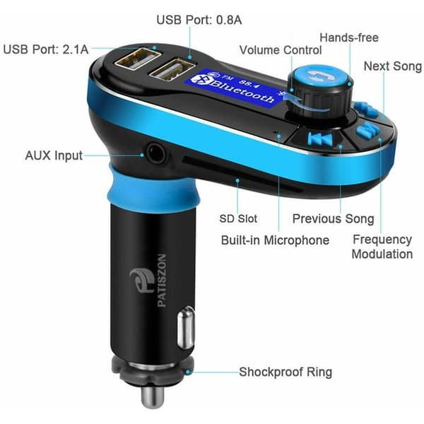 Bluetooth FM -lähetin Auto Langaton Handsfree MP3-soitin Radiosovitin KLB