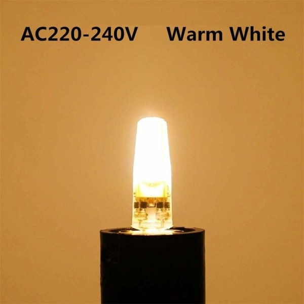 G4 LED 220V 3W 2700K varmvit 160LM, silikonlampor ersätter traditionella 30W halogenlampor, 5-pack KLB