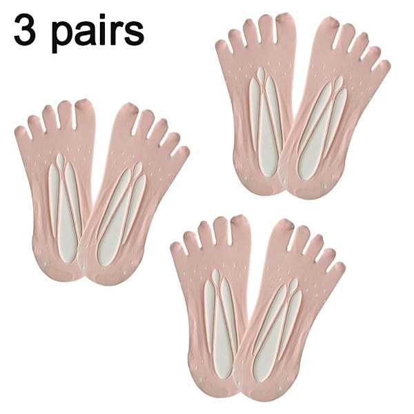 Spets femfingersockar, fem tåsockar osynliga sockar rosa KLB